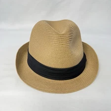 Zylioo Fedora Panamá Hat, Size 21.7”  Straw Trilby Sun Hay