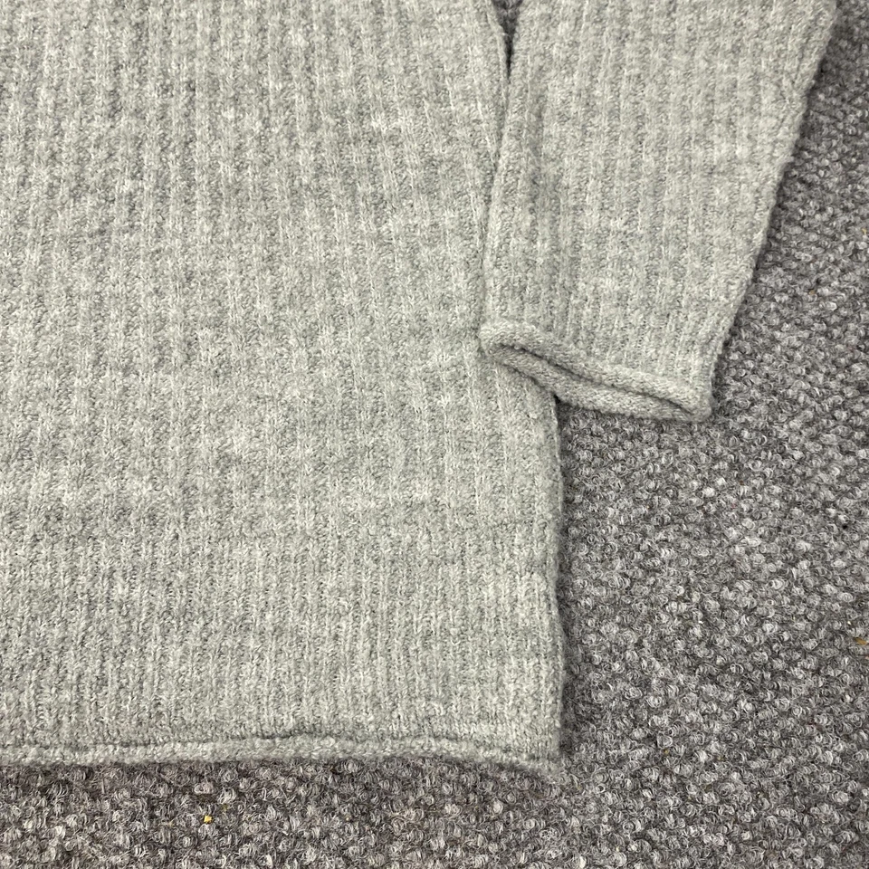 LL Bean Sweater Mens Large Gray Ribbed Knit Crewneck Wool Blend Casual Warm Cozy - Image 2 of 4