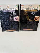 Scratch-A-Doodle Art. Lot Of 2 . Giraffe  Bunnies. New
