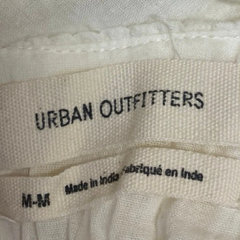 Vestido Urban Outfitters Maisy Blanco Sin Mangas Volantes Espalda Corredora Mini Tanque Cambio M Foto 3 de 4