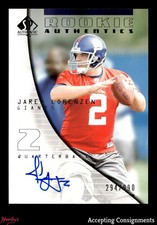 2004 SP Authentic #173 Jared Lorenzen RC ROOKIE ON CARD AUTO 294/990. rookie card picture