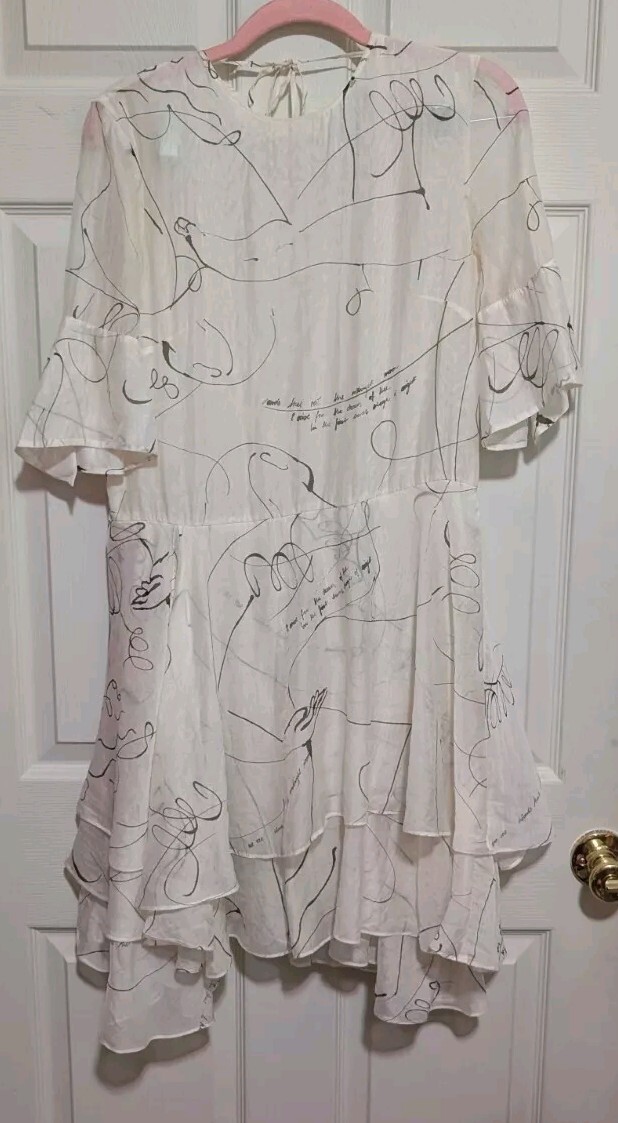 H&M Conscious Exclusive Printed Dress 36 4/6 Short Sleeve Tiered