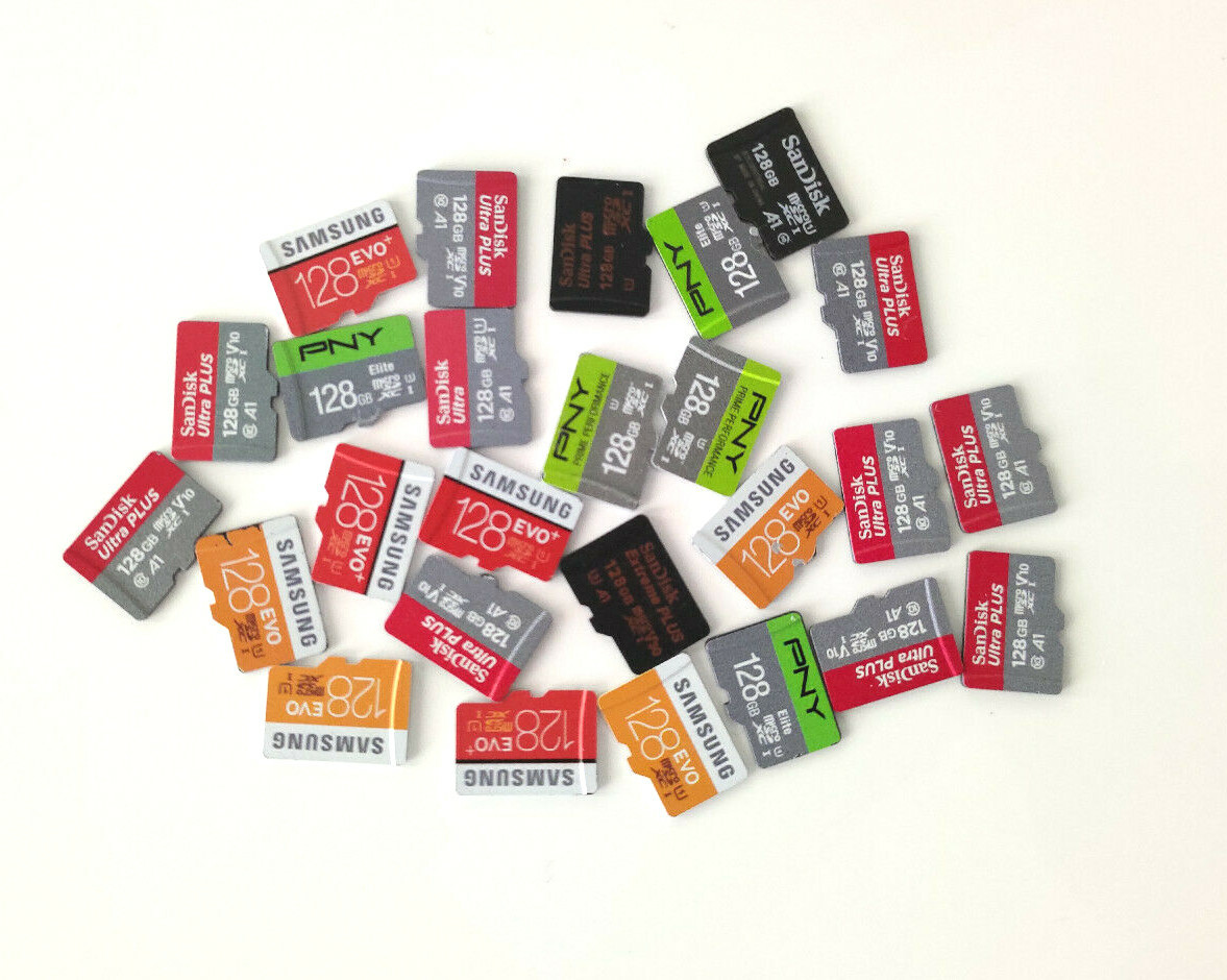 Lot of 128GB Class 10 UHS-I MicroSD Memory Card mixed brands