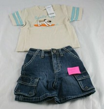 Gymboree NWT Boy California Surfin Wave Rider Tee Jean Shorts 12-18 Months P12