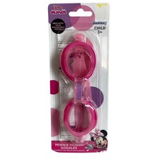 Disney Minnie Mouse Swim Goggles Kid Age 3 UV Protection Soft Silicone Pink NEW