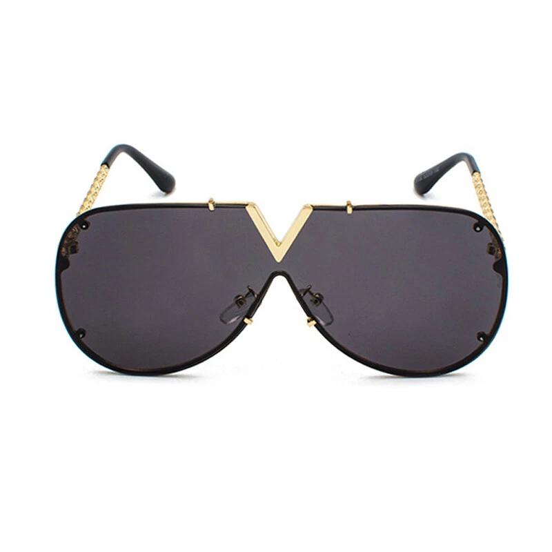 Gafas de sol cuadradas de gran tamaño para mujeres hombres gafas de una pieza sin montura tonos UV400 Foto 3 de 4