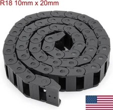 R18 10mm x 20mm Black Plastic Cable Wire Carrier Drag Chain 1M Length for CNC HO