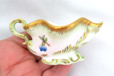 RARE Herend Hungary Queen Victoria VBO Salt Cellar Bowl / Jam Dish  # 7773