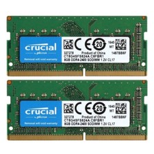 Crucial 16GB 2X 8GB DDR4 2400MHz PC4-19200 Laptop SODIMM Memory Ram CT8G4SFS824A