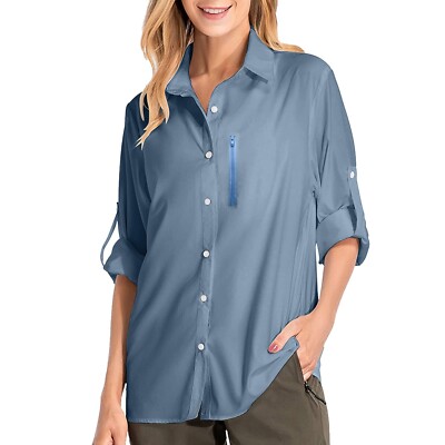 Womens Shirts UPF 50+ Sun Long Sleeve Outdoor Cool Quick Dry Fishing Hiking