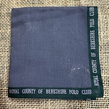 MAN HANDKERCHIEF ART BLUE GREEN POLOCLUB CLASSIC VINTAGE COTTON POCKET SQUARE18"