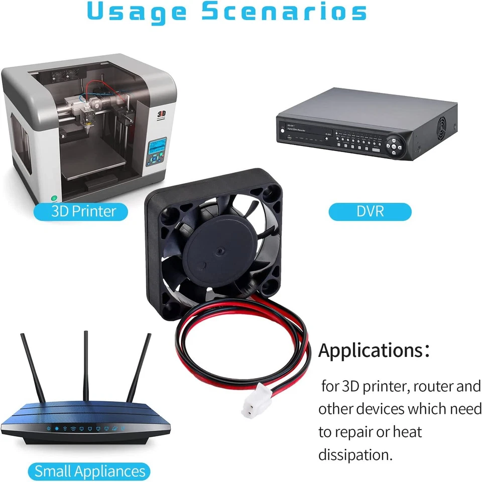 4Pcs 24V 40mm Cooling Case Fan 4010 40x40x10mm DC Mini Silent 3D Printer 2-Pin - Image 4 of 4
