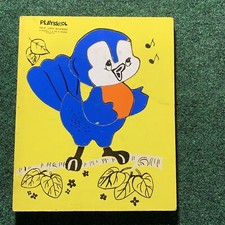 Playskool Wooden Frame Tray 8 piece Puzzle Lady Bluebird 165-9 tweet sing leaf