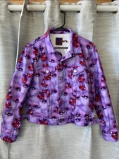 Heaven by Marc Jacobs Purple Denim Faces Trucker Jacket
