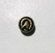 Bronze Horse & Horseshoe Button - 15mm / 5/8" - Dill Buttons Brand - Set of 4