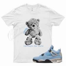 White SMILE T Shirt for J1 4 University Blue Tech Grey Cement 1 Powder UNC