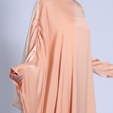 Satin Dubai Women Evening Long Dress Abaya Muslim Kaftan Elegant Robe Party Gown