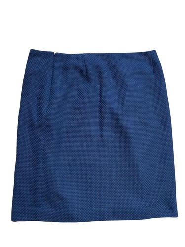Brooks Brothers Women 16 Mini Woven Skirt Italy Blue Career Wear Work Office - Picture 4 of 8