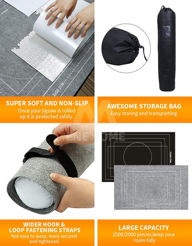 1500/2000PCS Jigsaw Puzzle Roll Up Mat Felt Large Storage Pad Toys Inflator Tool - Picture 6 of 11