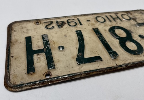 Ohio 1942 License Plate Original Vintage Z 817 H - Picture 23 of 24