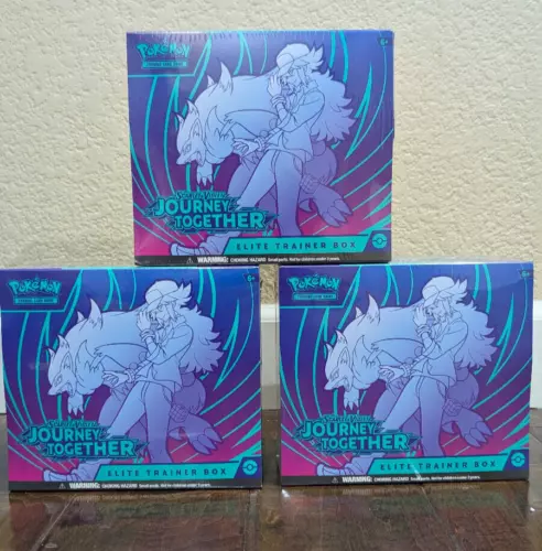 Pokemon TCG Journey Together Elite Trainer Box ETB New Sealed Lot of 3 Qty