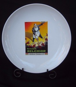 Pottery Barn Vintage Cocktail Edition 8 White Plate Vermouth