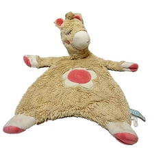 Douglas Baby Plush Llama Lovey Security Blanket Stuffed Beige Pink 19 x 15"