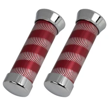 CUSTOM Bicycle Grips RED/CHROME SWIRL Lowrider Beach Cruiser Bikes 