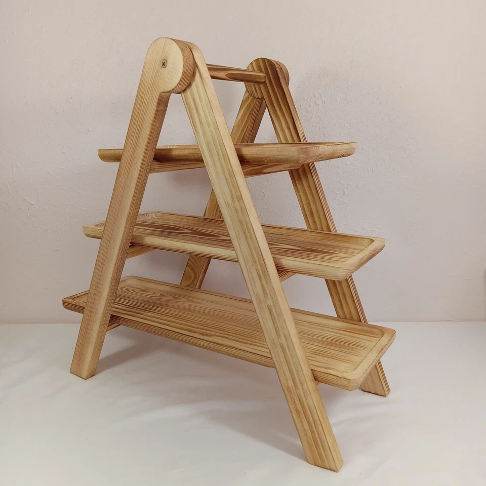 Bambú 3 Niveles Contador Estante Cocina Cupcakes Soporte Comedor Decoración del Hogar BOHO Foto 2 de 4