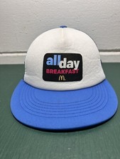 Vintage McDonalds Employee Hat All Day Breakfast Snapback Trucker Hat RARE