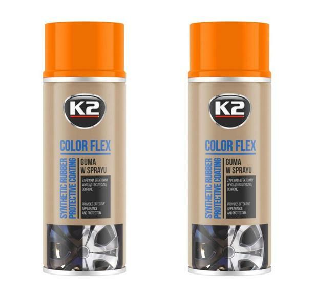Peinture jantes élastique orange 400ml avec film pelable