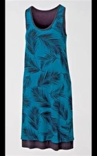 NWT Soma L Reversible Tropic Palm Leaves Swing Dress 92891