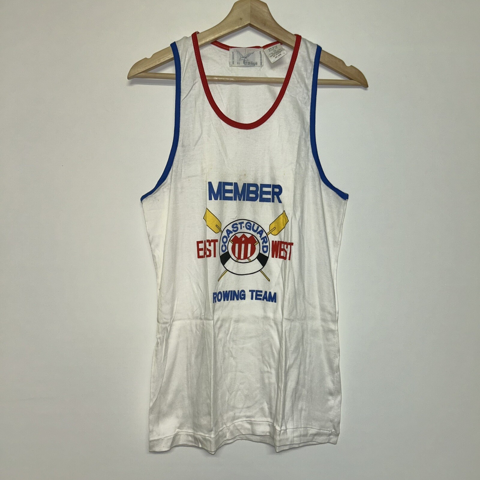 FILA Maglietta vintage anni '80 Guardia Costiera Canottaggio Deadstock taglia XL 18