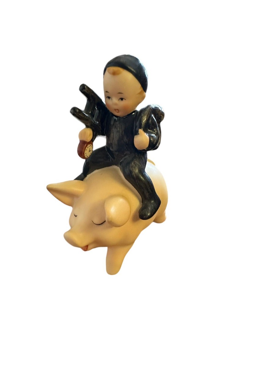 Hummel Goebel Figurine SP061 Chimney Sweep Boy Riding Pig W German