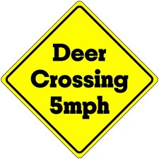 Deer Crossing 5mph Symbol Animal Xing Road Novelty Aluminum Metal Sign 12x12