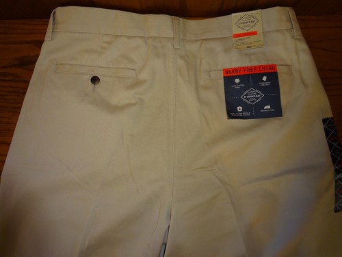 NEW MEN'S ST. JOHN'S BAY BEIGE CHINO PANTS SIZE 34X34 MSP $60 - Picture 2 of 5