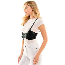 Adjustable Faux Leather Buckle Harness Bust Corset Costume Accessory