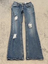 Vintage Levi  s Jeans Womens 26M Flare Leg Distressed Medium Wash Blue Made USA