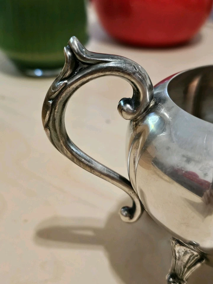 Olla crema rústica vintage Sheridan Silver Co. plata sobre cobre Foto 4 de 4