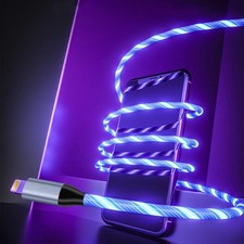 2M Led USB to iPhone Fast Charger Cable LightUp For Apple X XS XR 11 12 13 14