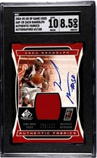 SGC 8.5 🔥 2004-05 UD SP GU Authentic Fabrics Auto #AAF-ZR Zach Randolph 69/100