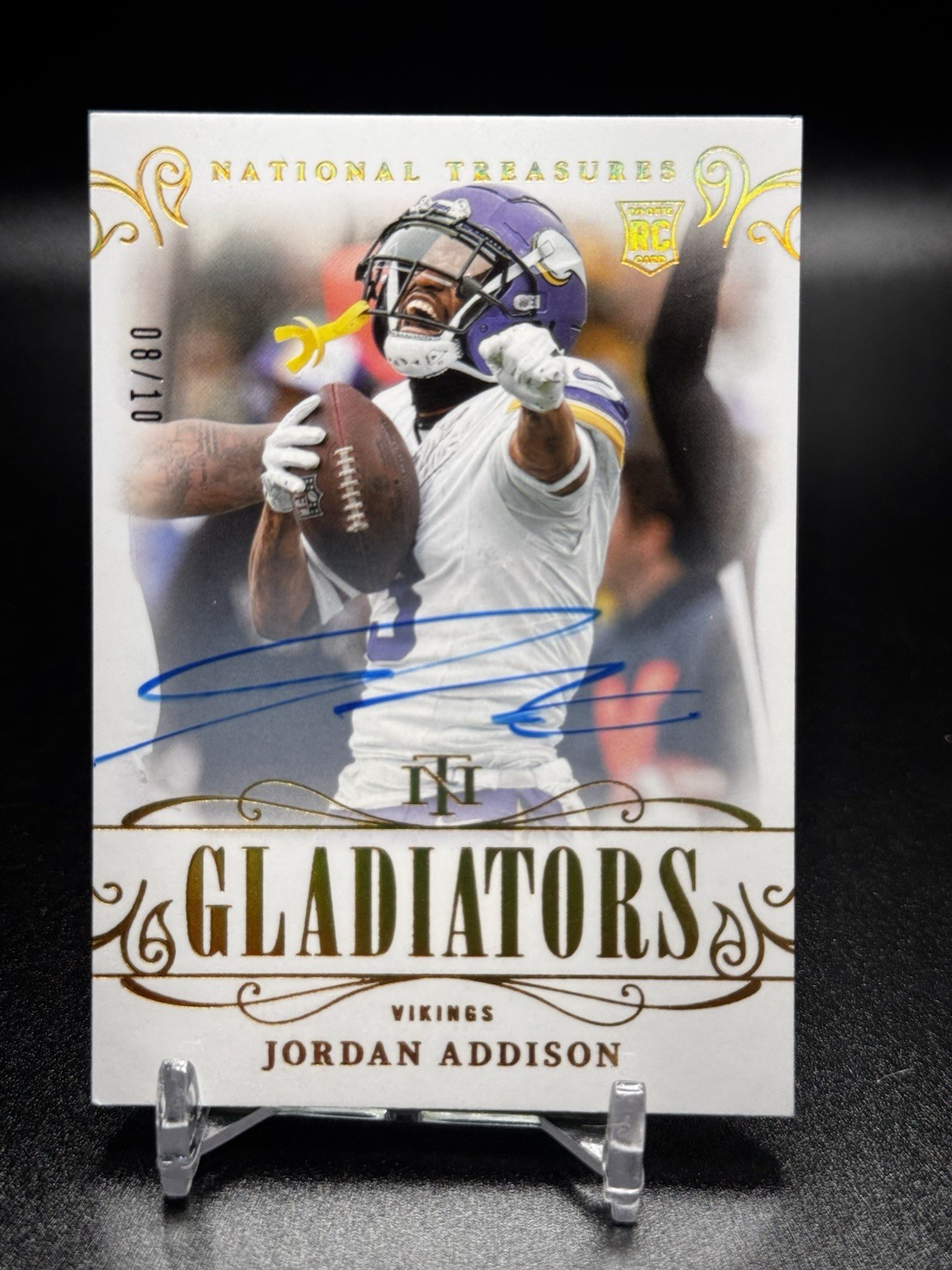 Jordan Addison Panini National Treasures Gladiators #GLAJA Signature