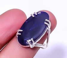 Sodalite - Minas Gerais 925 Sterling Silver Solitaire Handmade Ring s.8.5 R19-35