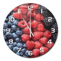Stilvolle Design-Wanduhr Aus GehäRtetem Glas Waldbeeren WeißE Zeiger Fi60 Cm