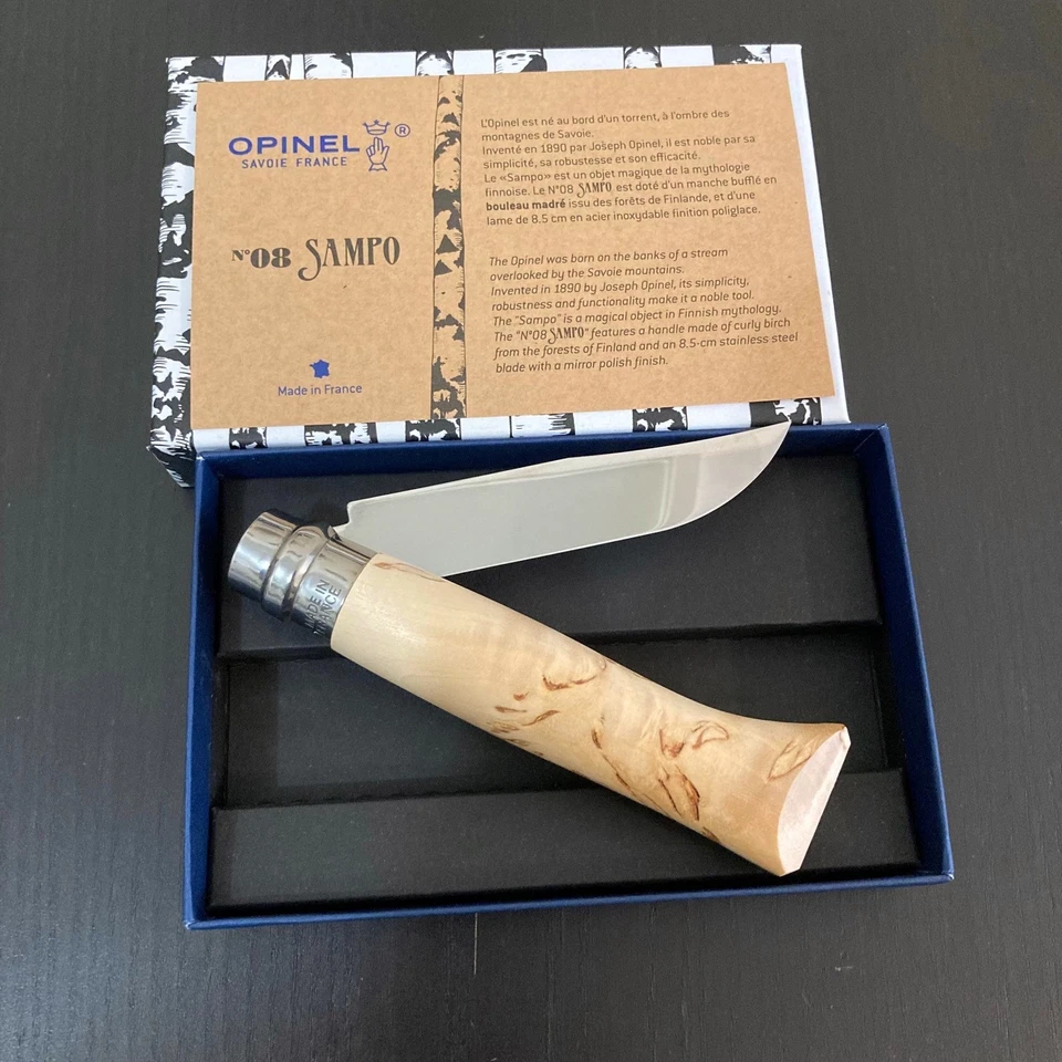 OPINEL N°08 Sampo - bouleau nordique, veinage magnifique - édition limitée - Photo 4/4
