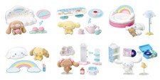 Re-Ment Miniature Sanrio Cinnamoroll Relaxing Living Room Collectible Figure Set