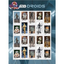 2021 USPS - Star Wars - DROIDS Forever Stamps - 1 Sheet of 20 - FREE SHIPPING*