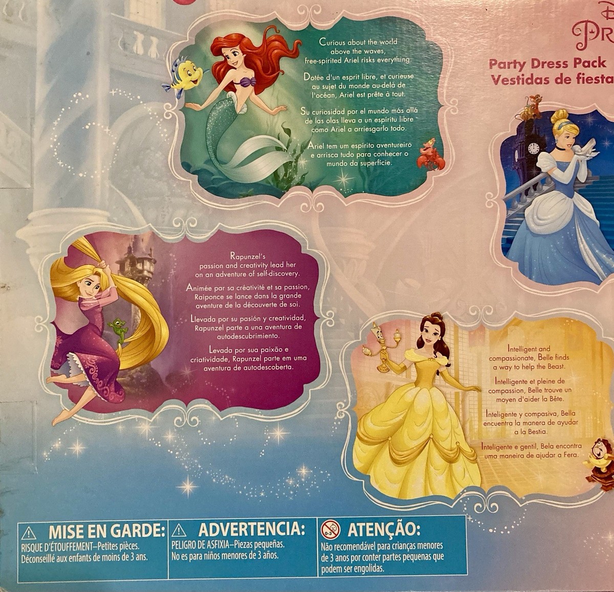 New Sealed - Disney Princess Party Dress Pack - 7 Dolls - Ariel Belle  Jasmine | eBay