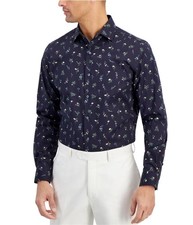 bar III Mens Slim Fit Button Down Dress Shirt