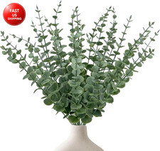 25Pcs Artificial Eucalyptus Stems, Realistic Fake Eucalyptus Branches for Home D